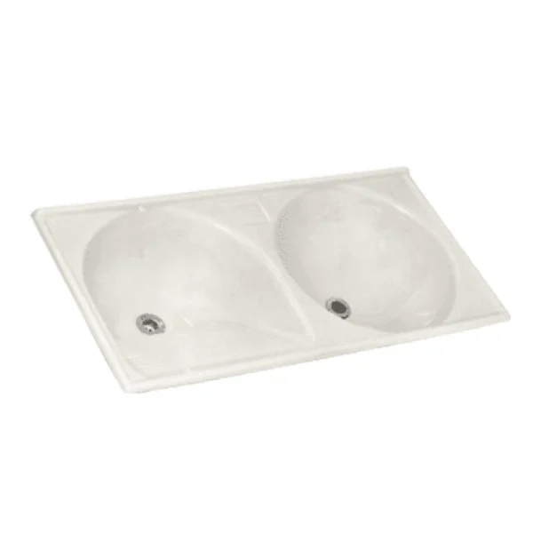 TANQUE FIBRA 2 BOJOS 1,20 X 60 ICA BRANCO