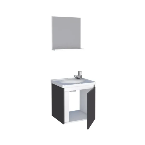 Gabinete para Banheiro Com Cuba e Espelheira Ônix PT - Cozimax - Image 3