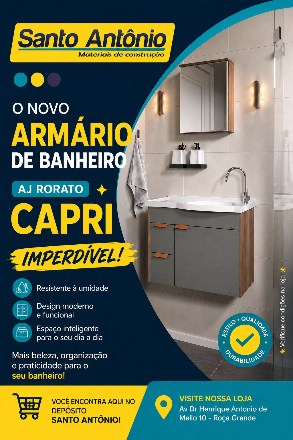 ARMARIO DE BANHEIRO AJ RORATO CAPRI